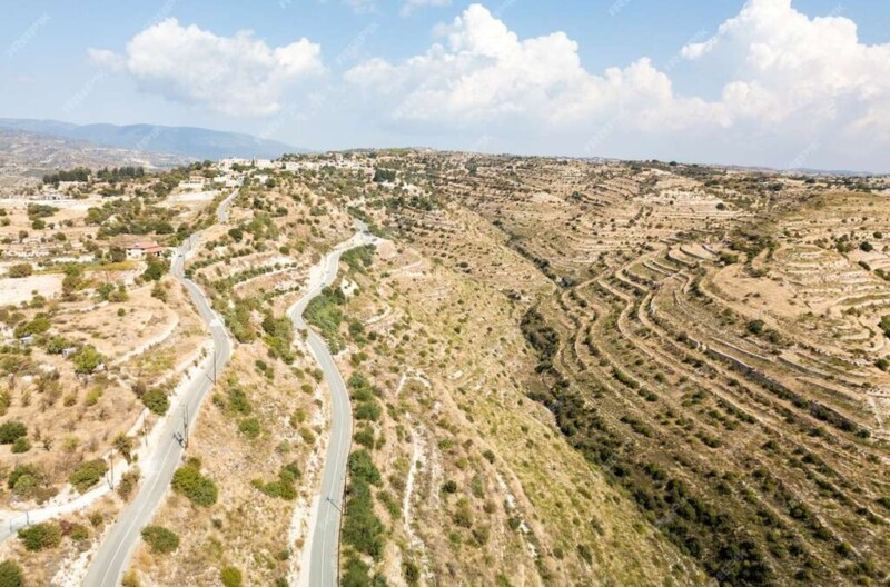 Luftaufname der Landschaft Zypern
